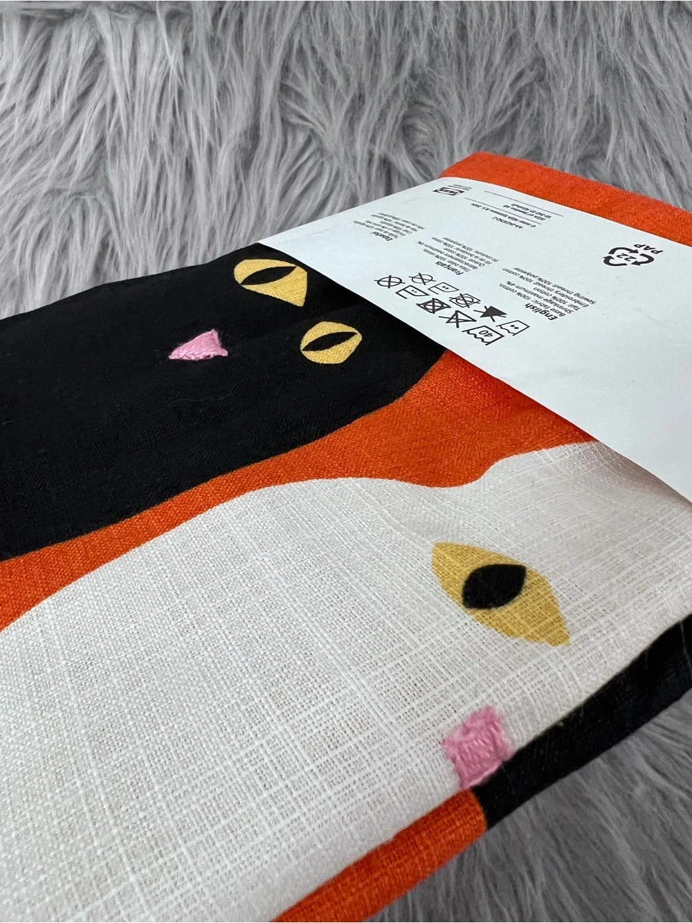 MÄVIN Cat • Orange & Black Geometric Pillow Cover NWT
